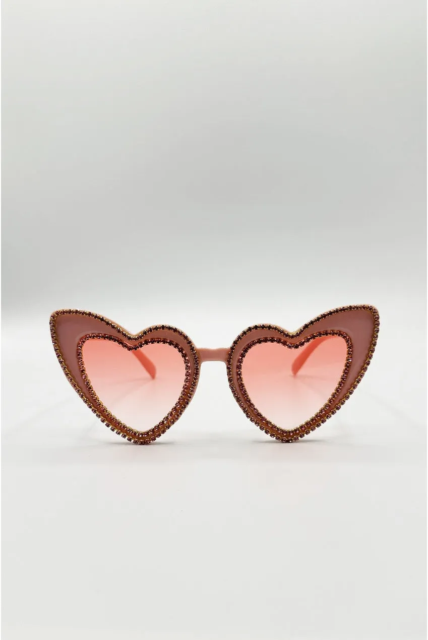 SVNX Heart Shape occhiali da sole rosa cuore