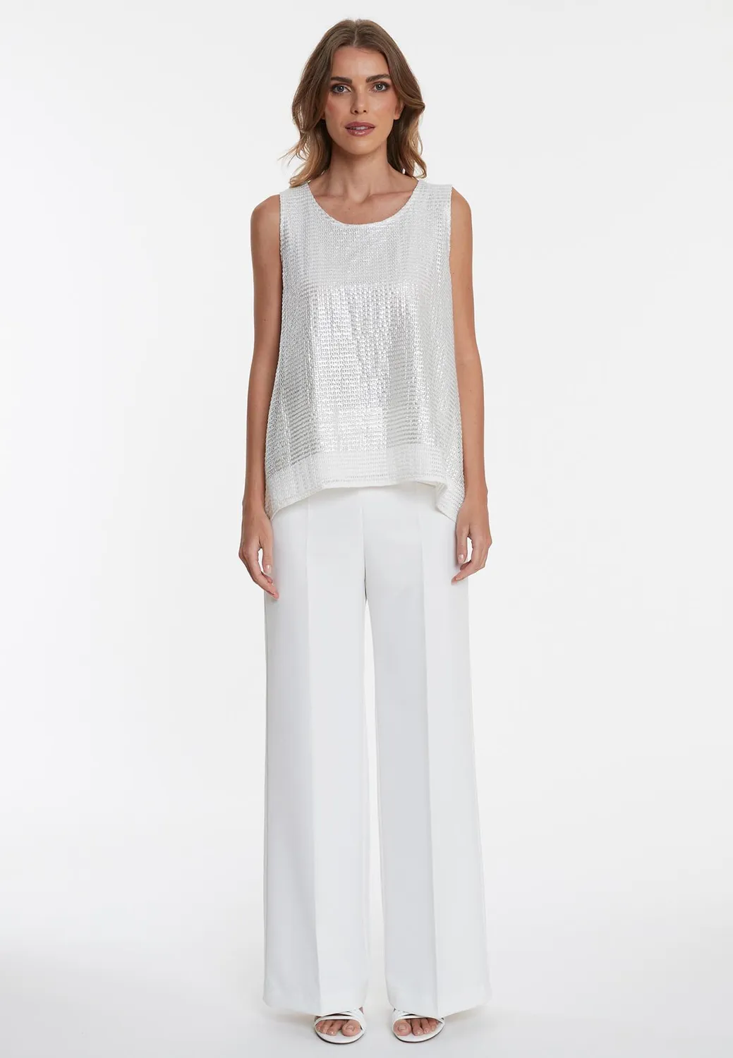Ana Alcazar Wahy top mesh bianco linea A