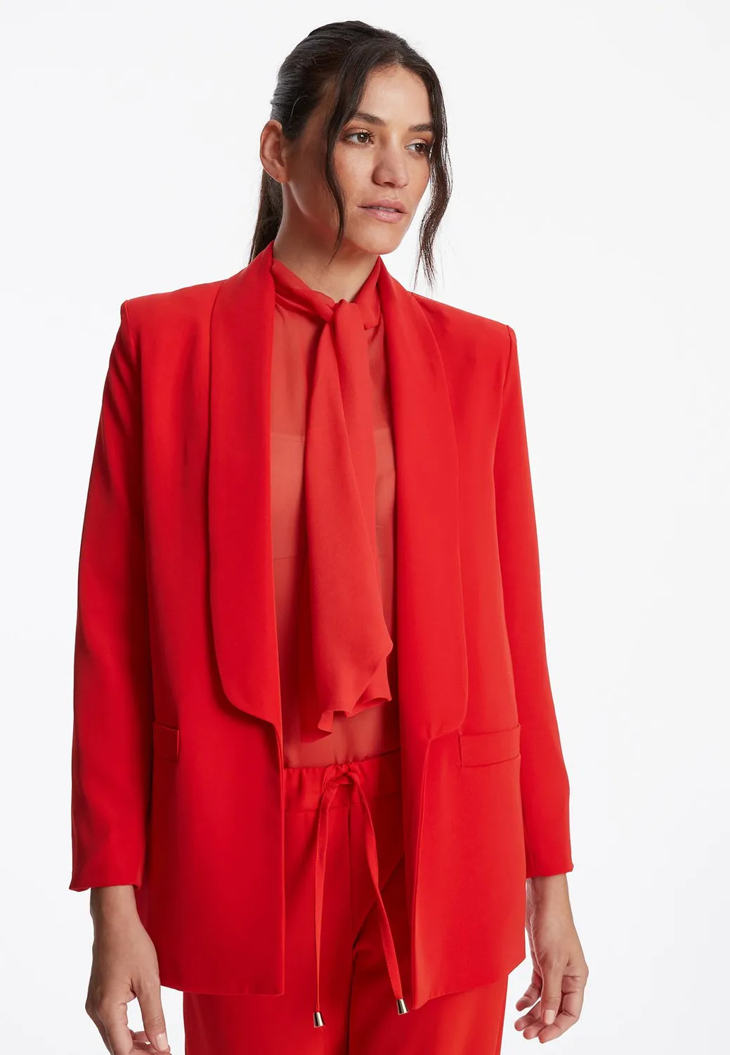 Ana Alcazar Zafa blazer rosso revers lunghi oversize