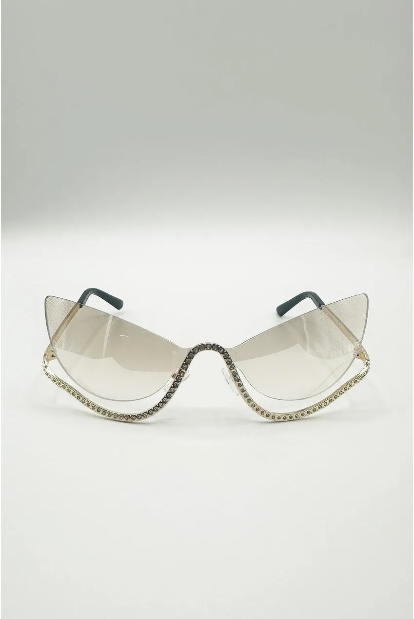 SVNX Butterfly occhiali sole farfalla champagne iridescenti