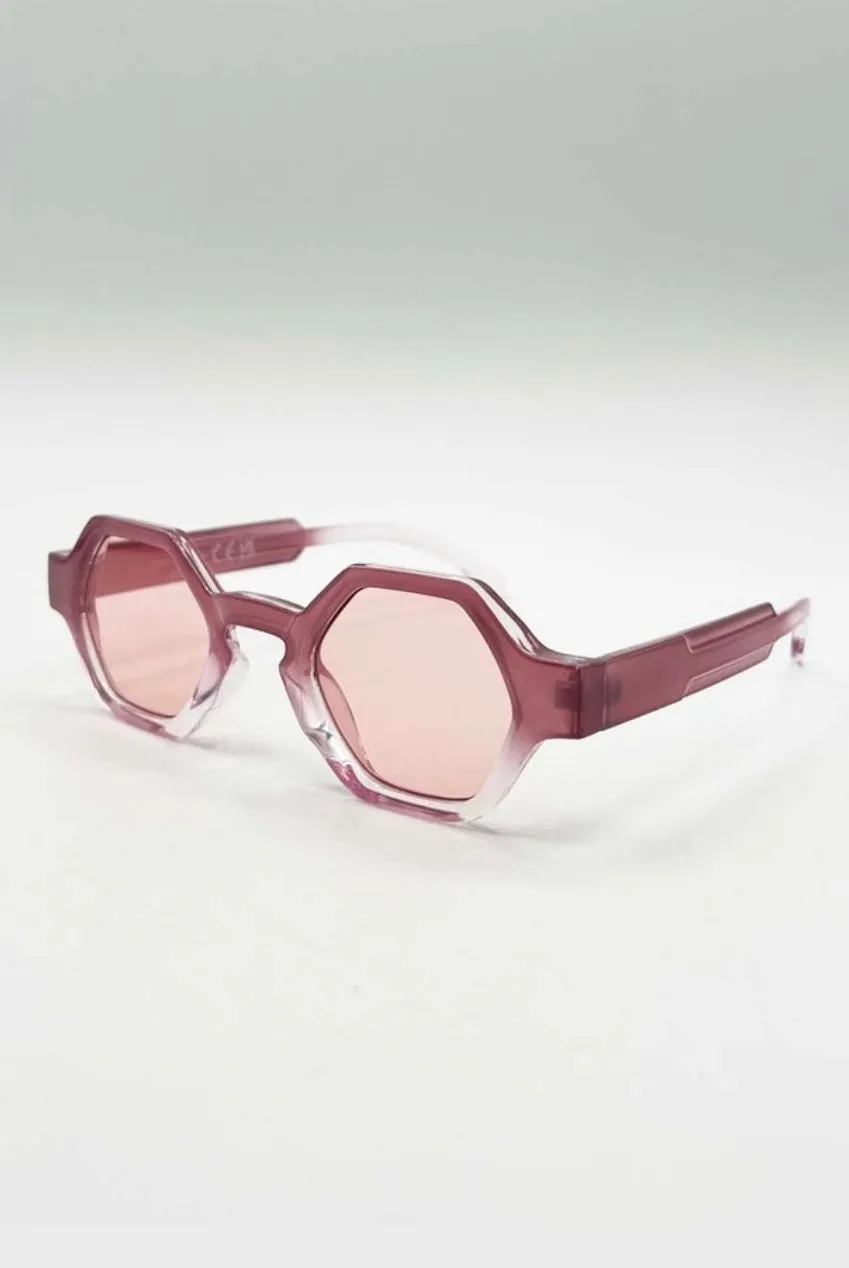 SVNX Round Hexagon SG2501209 occhiali sole rosa UV400