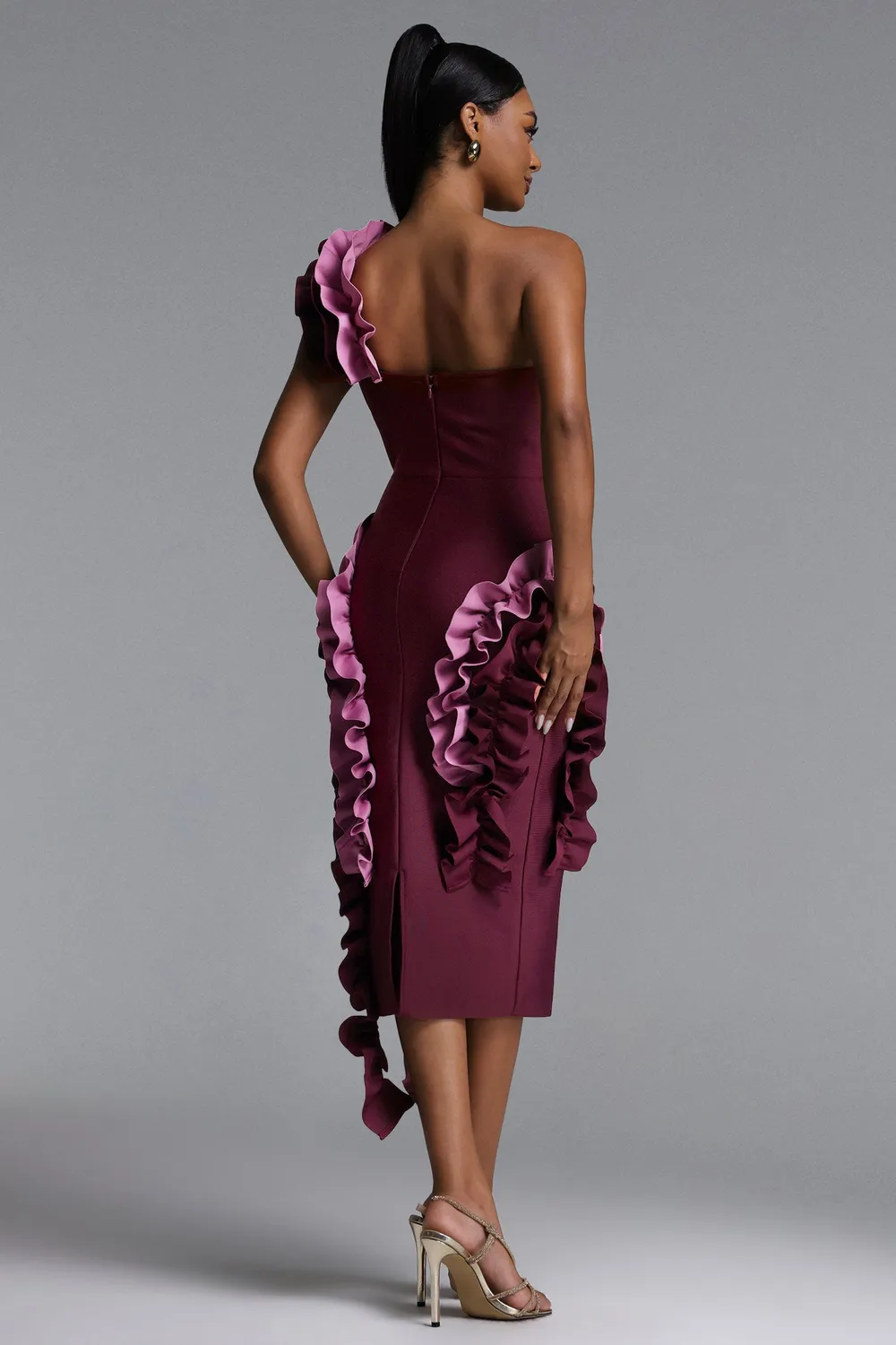 Bella Barnett Gaia Chic abito maxi magenta bandage