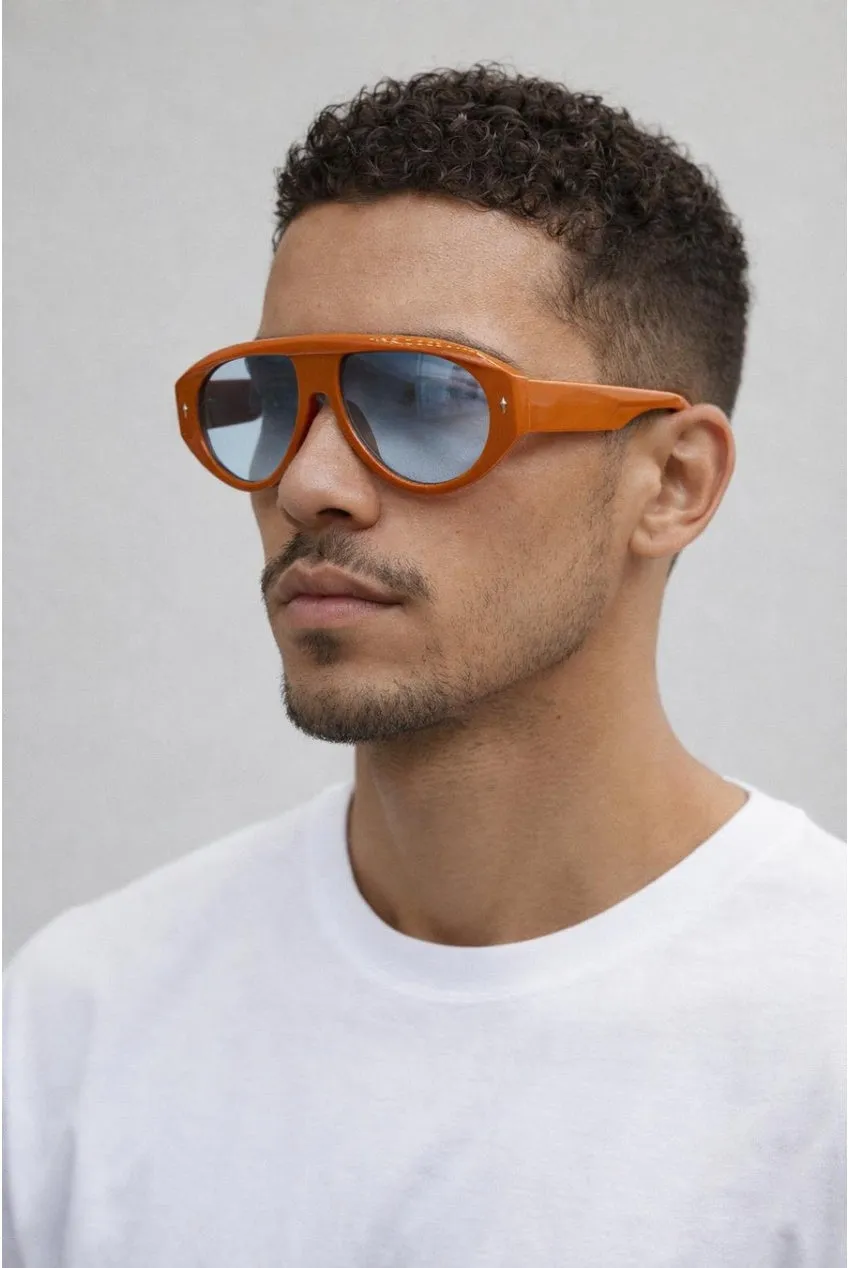 SVNX occhiali aviatore oversize arancione lente blu
