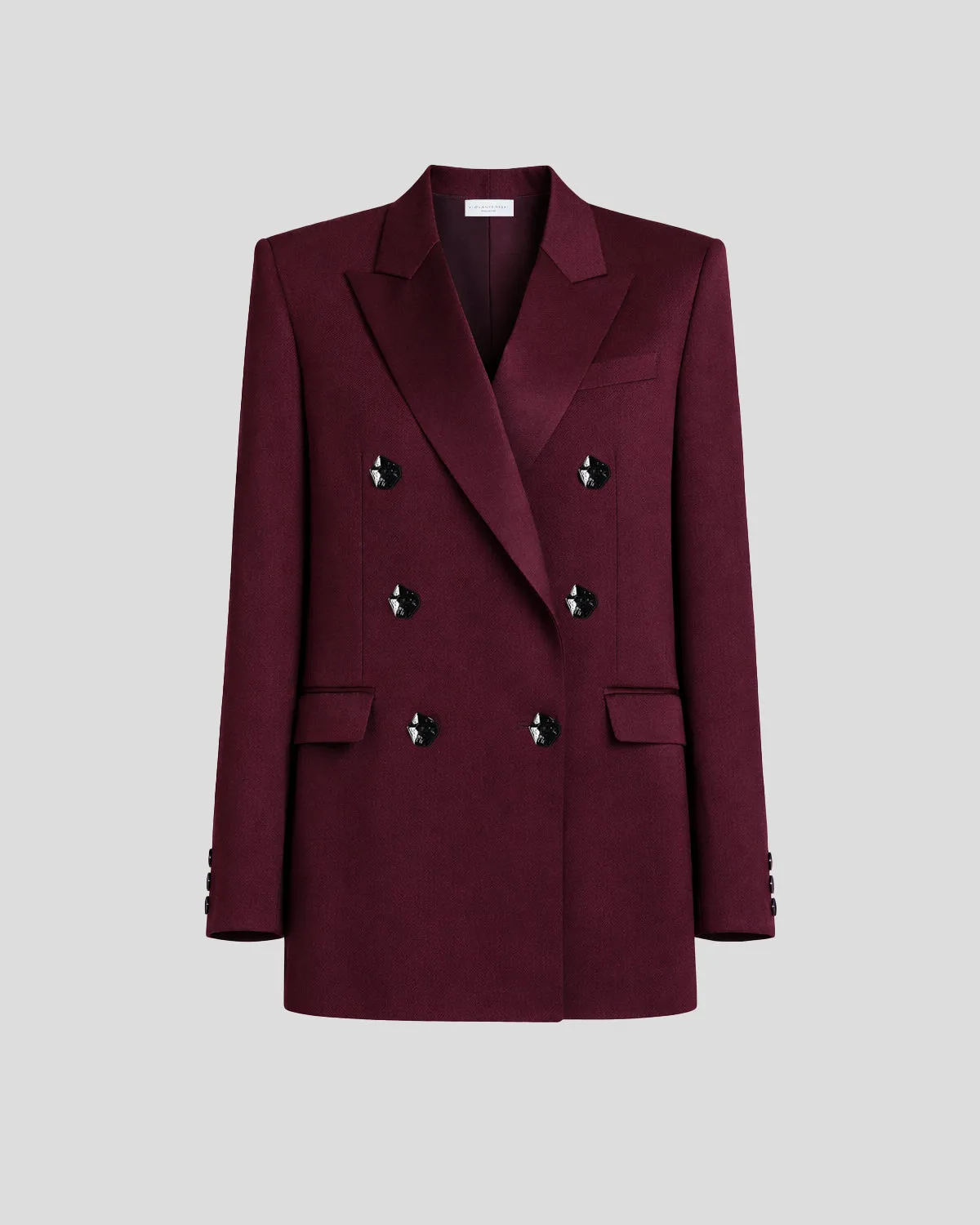 Violante Nessi Sugar blazer bordeaux in crepe di lana