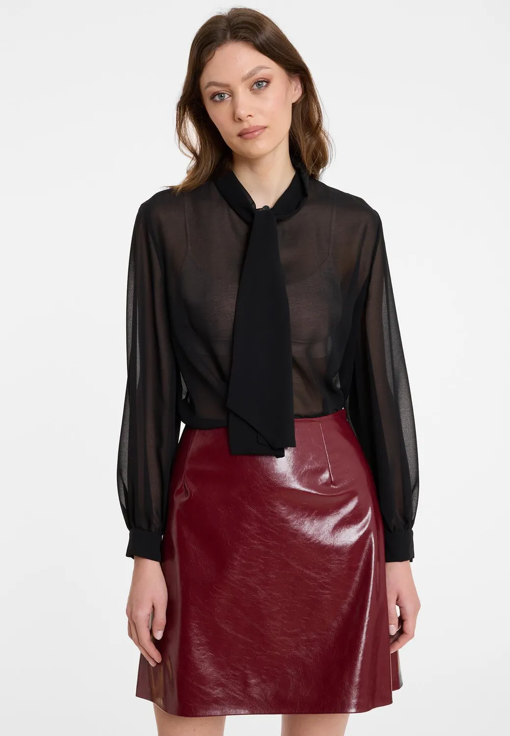 Ana Alcazar Acori gonna a-line bordeaux