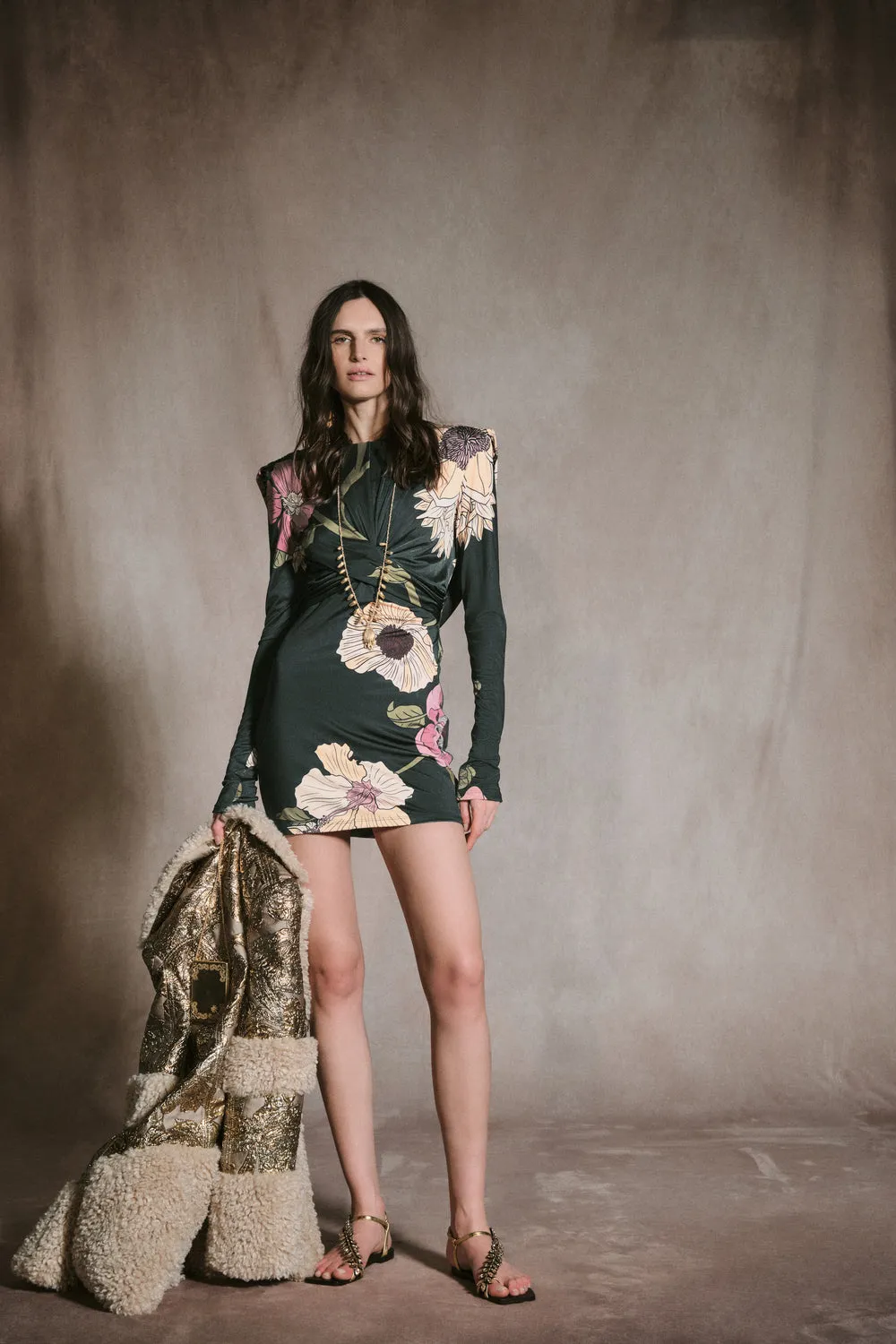 Johanna Ortiz Playful Grace abito mini jersey verde