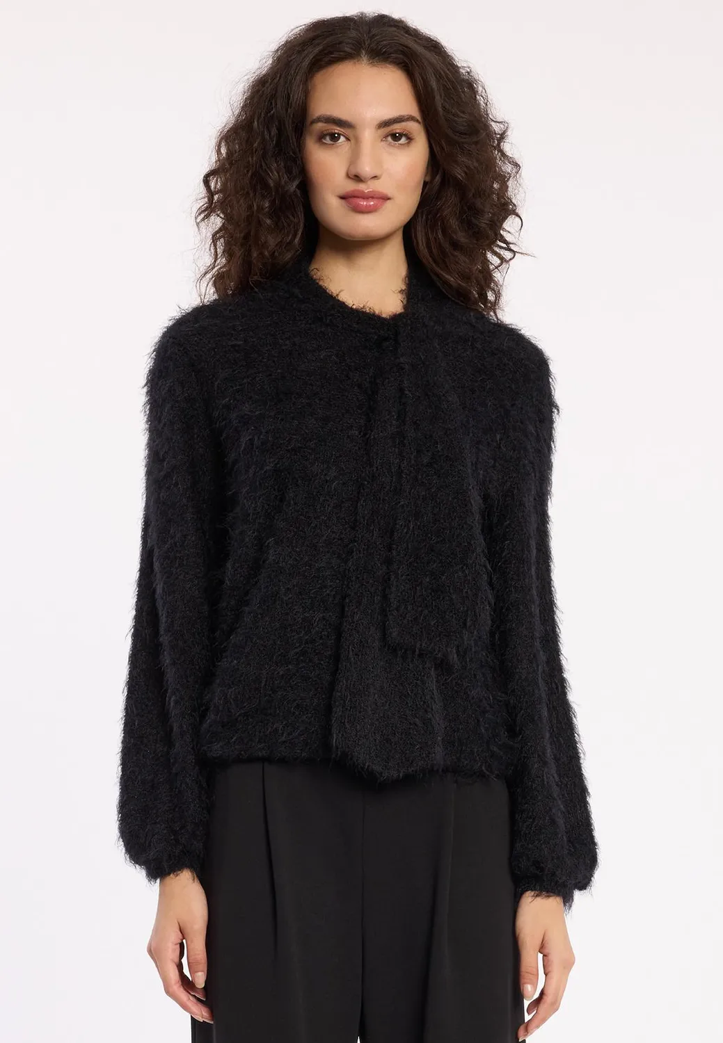 Ana Alcazar Atory top peluche azzurro collo alto
