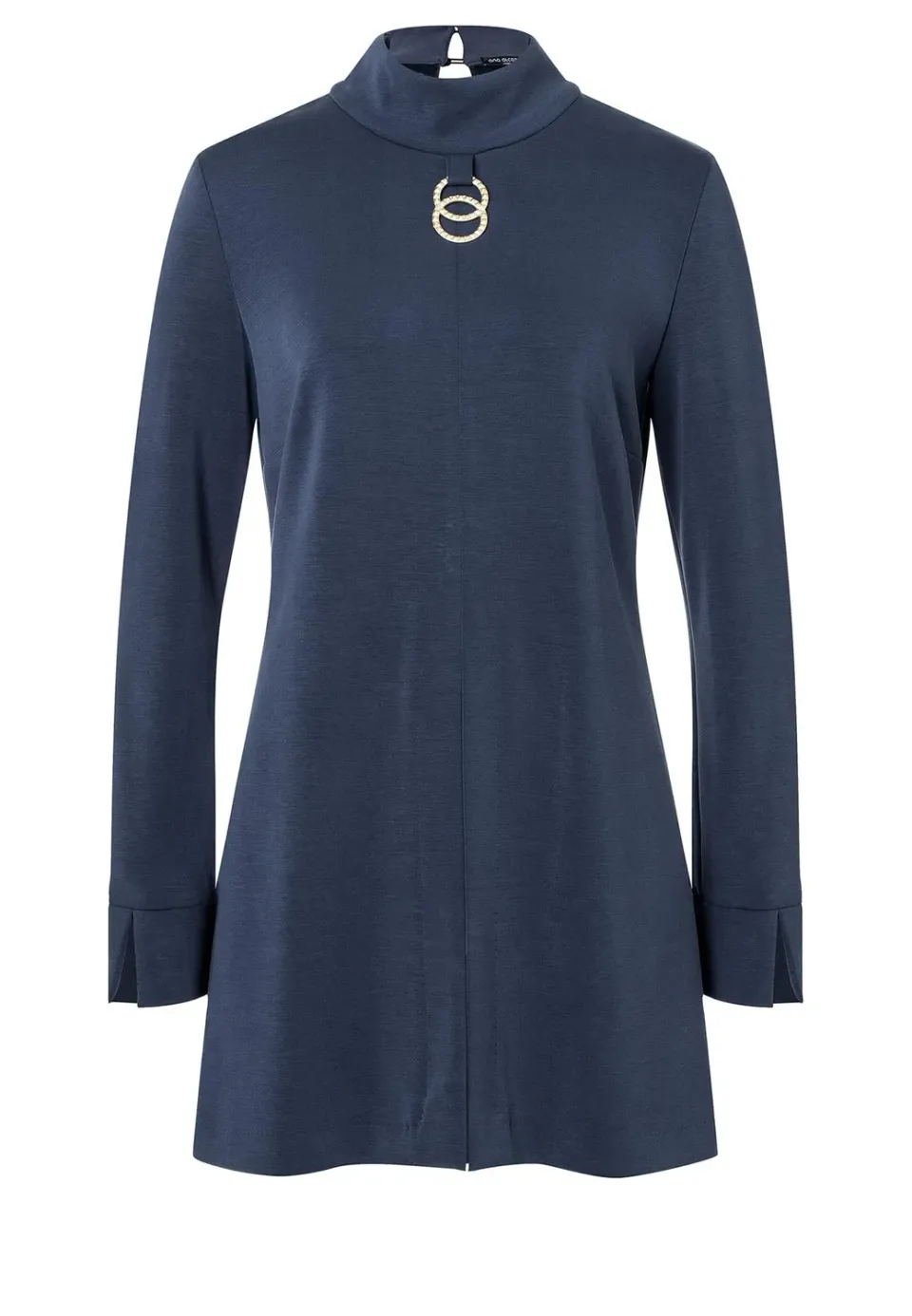 Ana Alcazar Semira top blu jersey collo alto