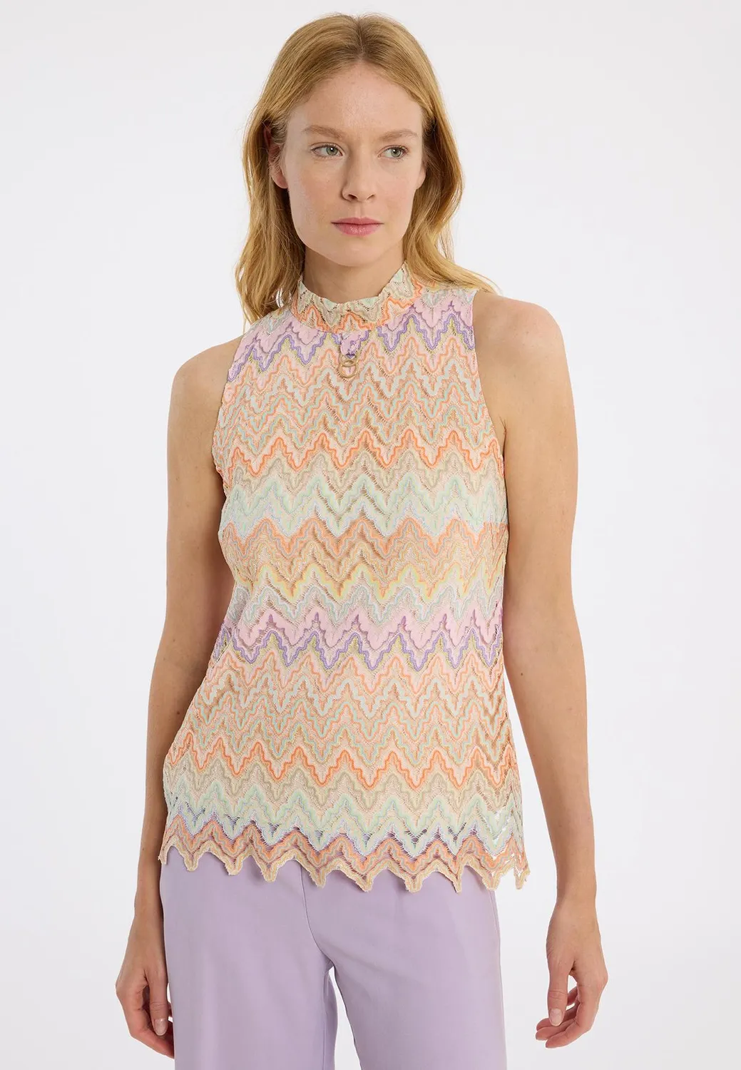 Ana Alcazar Zecora top maglia traforata pastello