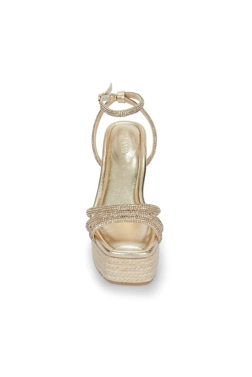 Malow London Ava sandali zeppa neri 38 plateau espadrillas