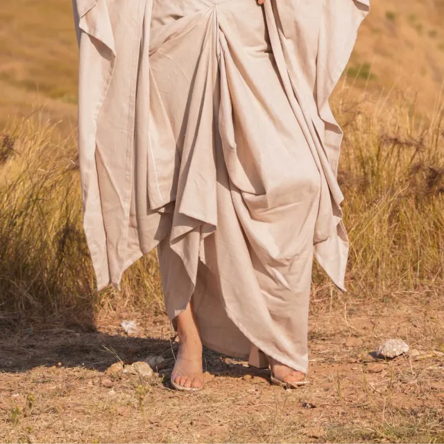 Our Dve Clover Skirt gonna Brown lino 3 pezzi