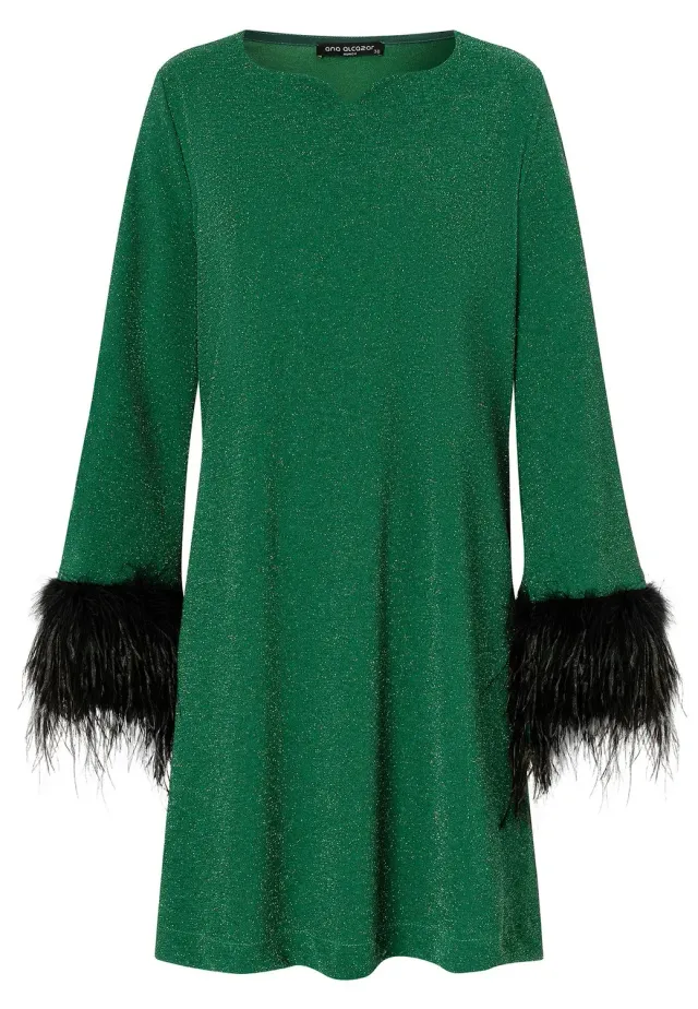 Ana Alcazar Onasa abito cocktail verde lurex