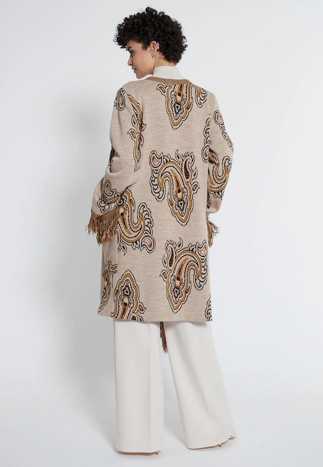 Ana Alcazar Habera cardigan paisley frange multicolor