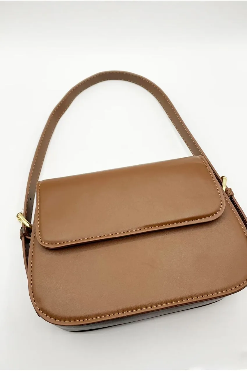 SVNX Rounded borsa cross body marrone 22 cm