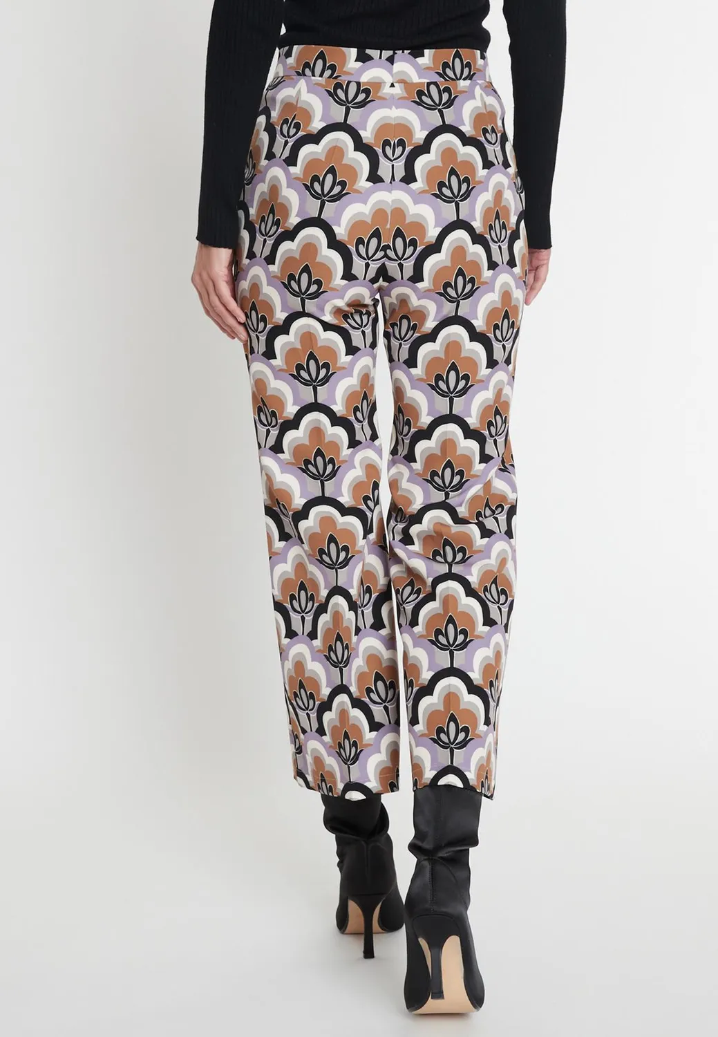 Ana Alcazar Maira pantaloni cropped stampa retro
