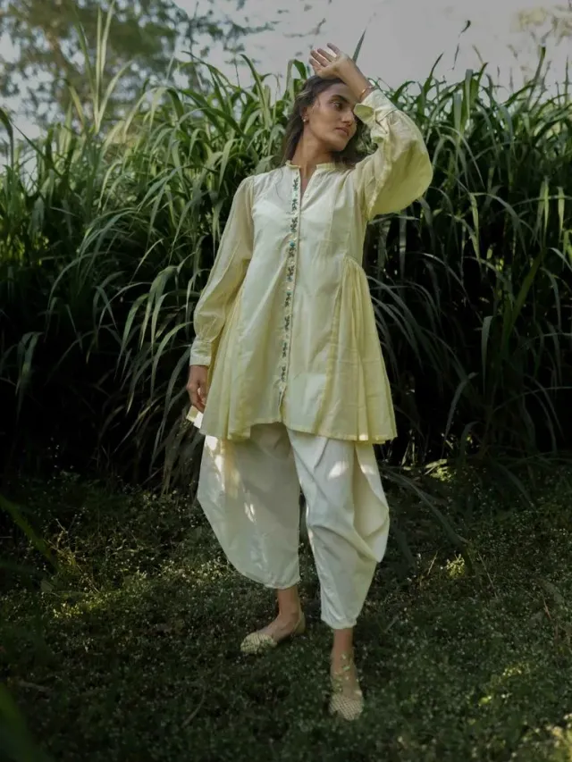 Our Dve Earl Set completo top pantaloni giallo