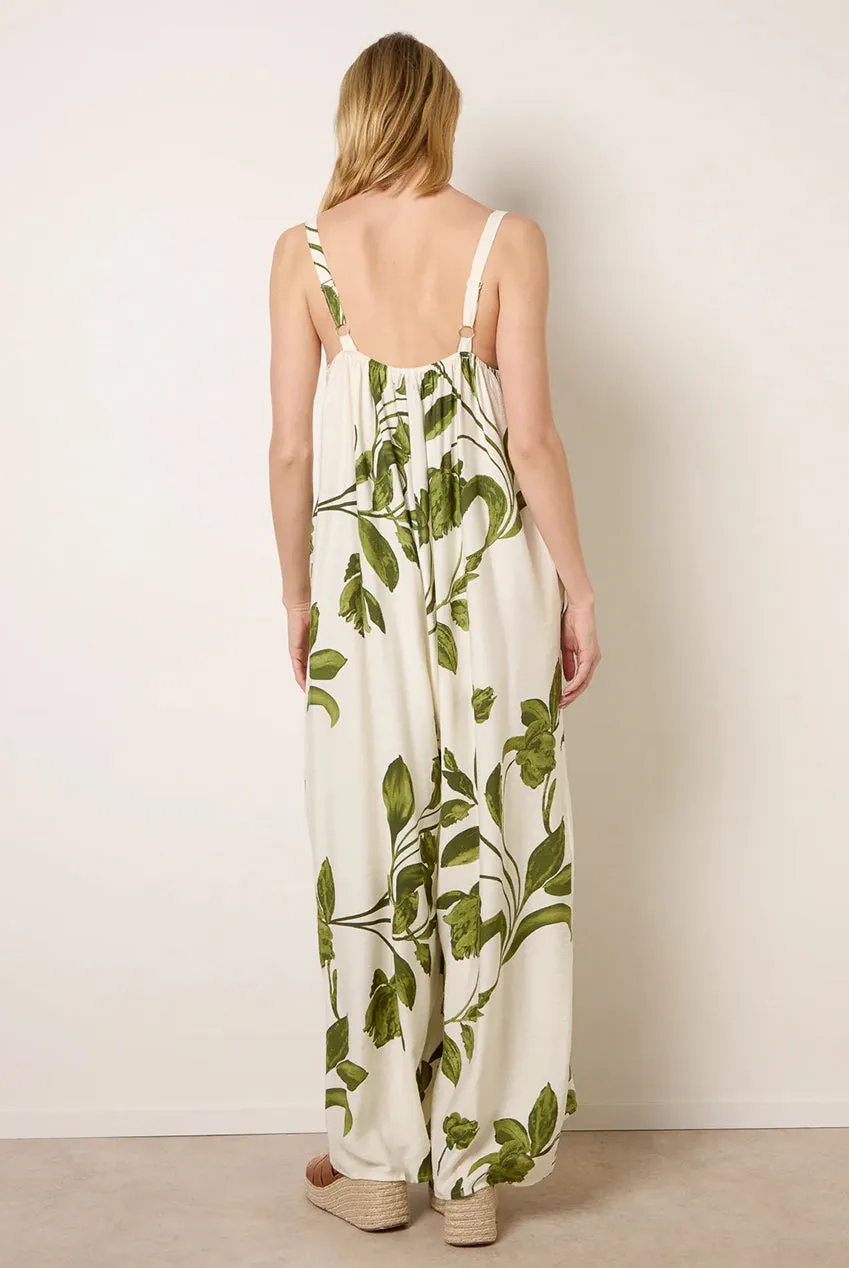 Blue Vanilla tuta gamba larga verde floreale M/L intera