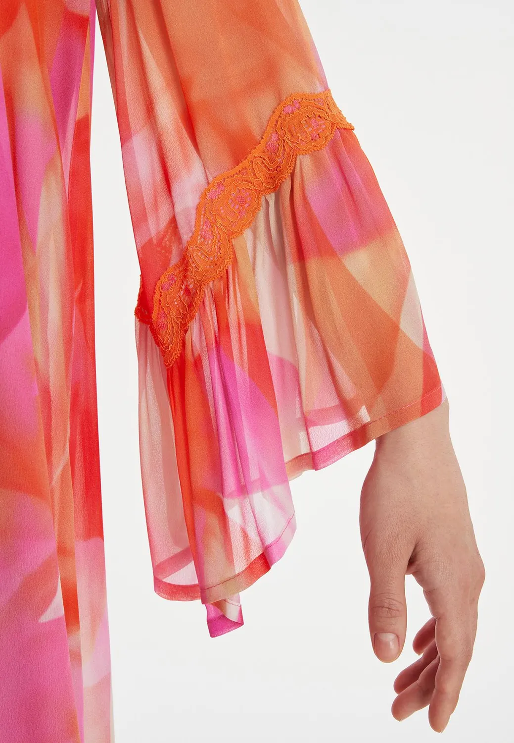 Ana Alcazar Zeluna abito corto chiffon fantasia floreale