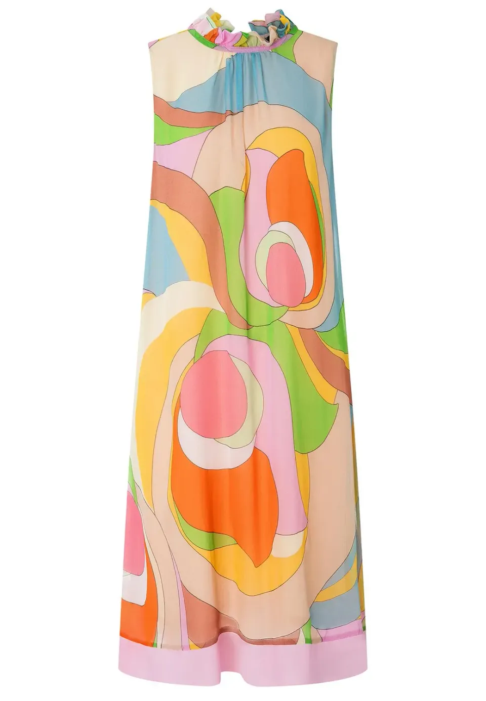 Ana Alcazar Pavila abito chiffon fantasia senza maniche