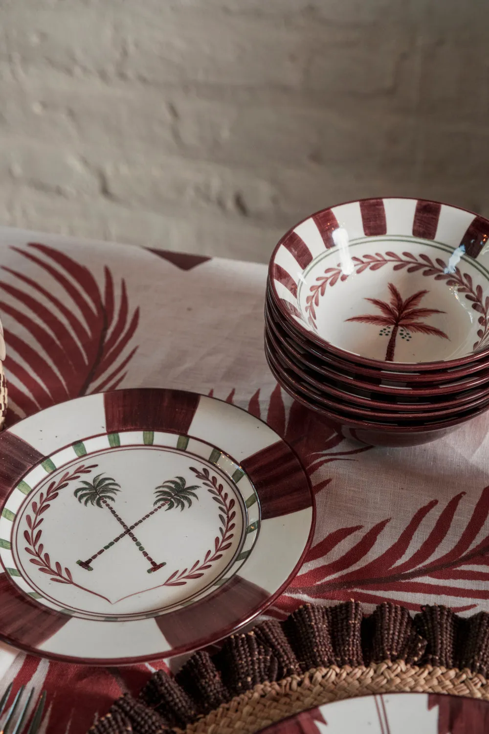 Johanna Ortiz Corozo Bowl set 2 ciotole ceramica tabacco verde