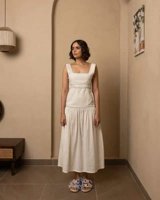 Our Dve Serene Dress abito beige XL cotone