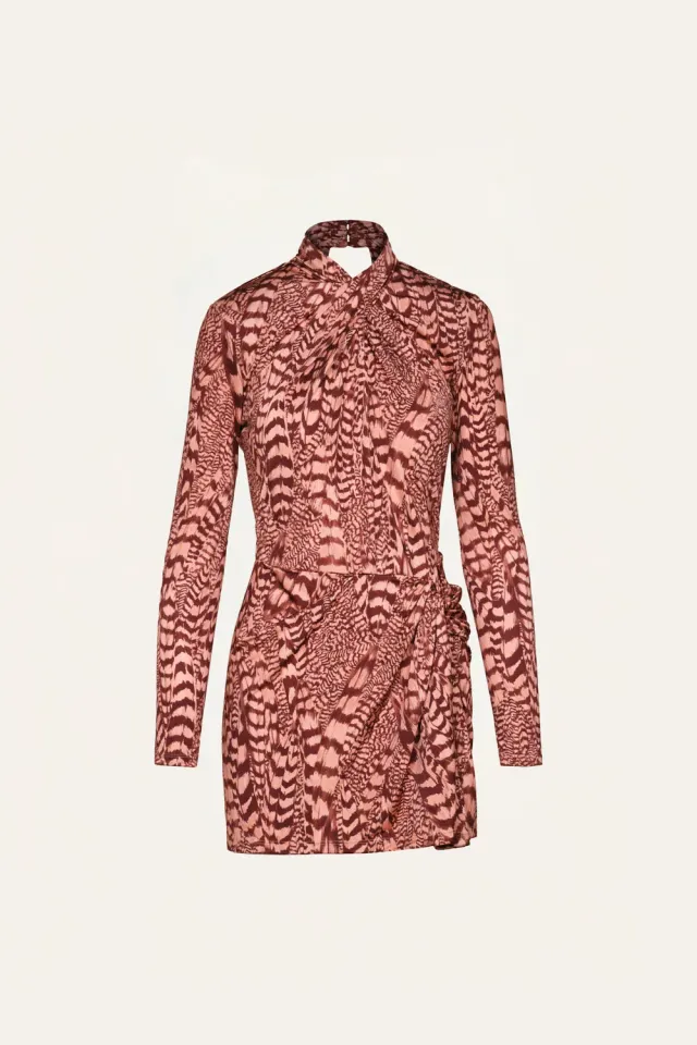 Johanna Ortiz Softly Unbound mini abito jersey vino