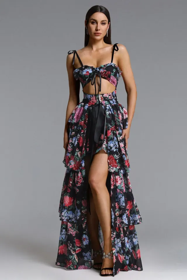 Bella Barnett Pale Chic Flowy abito maxi floreale multi