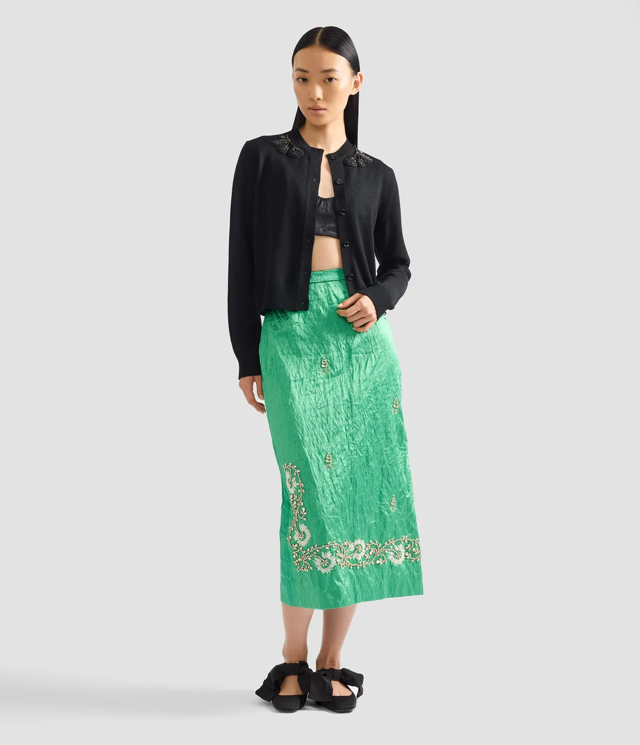 Erdem Cardigan Lana Merino Ricamato Perline