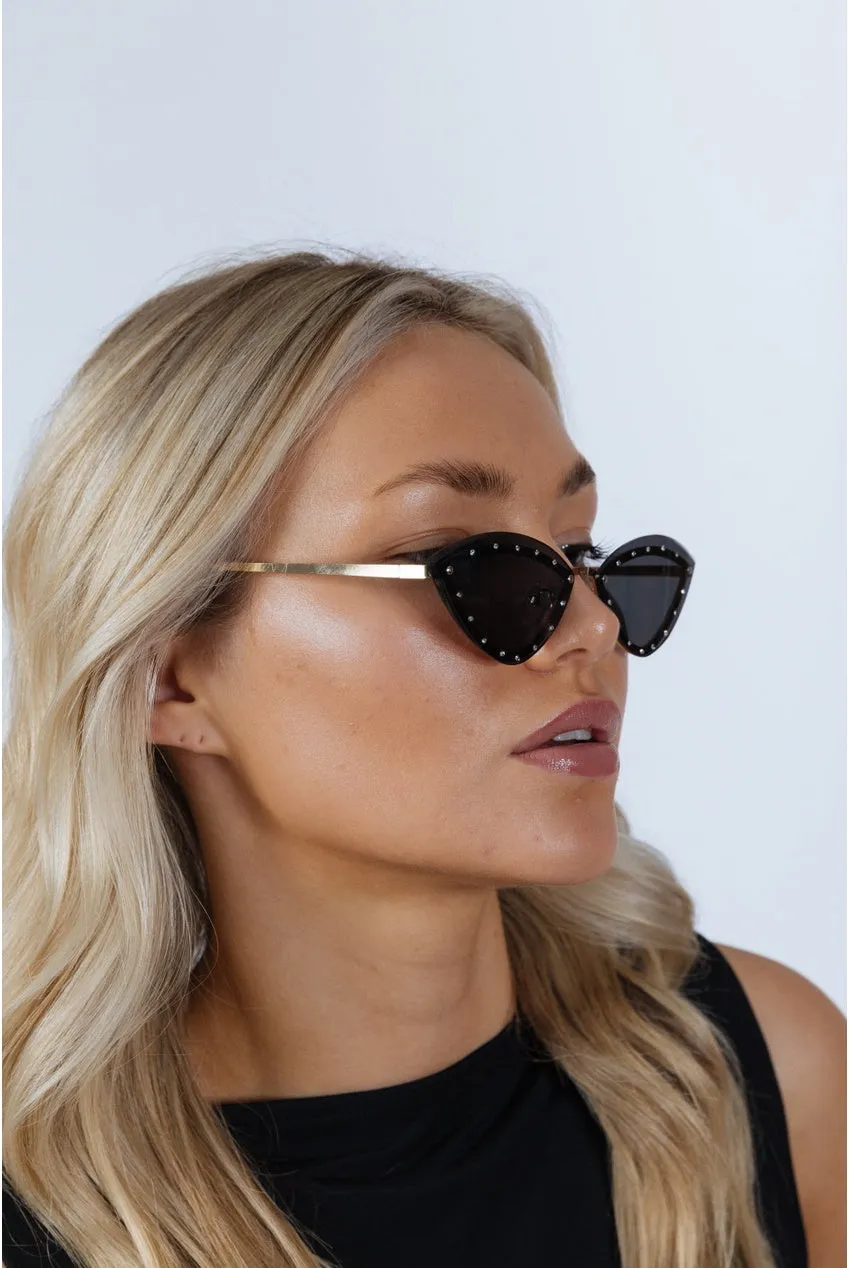 SVNX Diamante Occhiali da Sole Cat-Eye Neri Taglia Unica