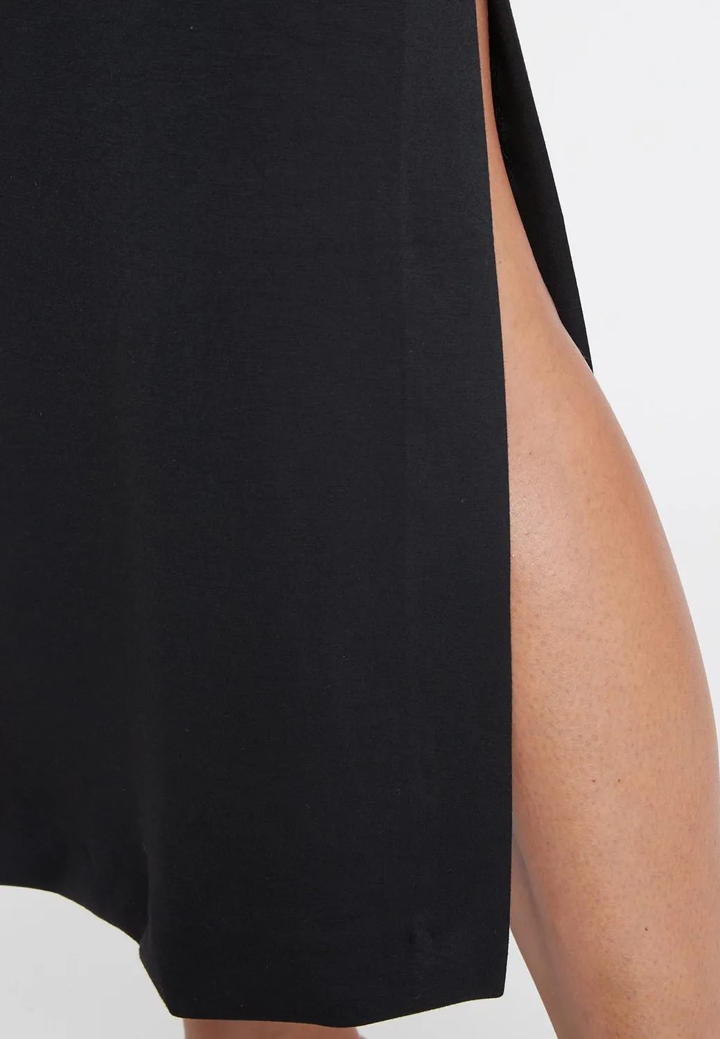 Ana Alcazar Sedana abito midi nero jersey ufficio