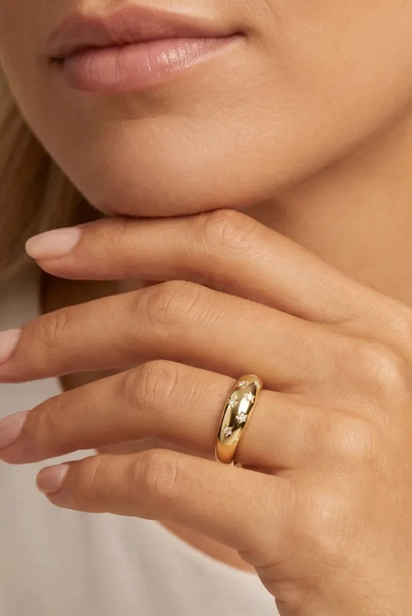 MUCHV Star Dome anello cupola moissanite oro M