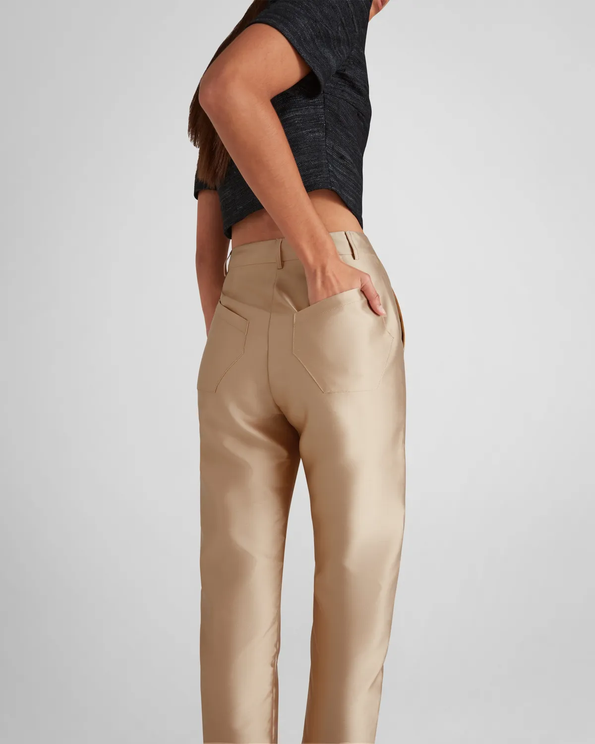 Violante Nessi New York pantaloni seta beige