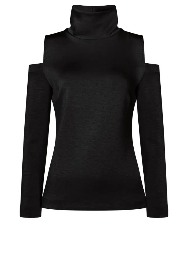 Ana Alcazar Senara top jersey nero cut-out spalle