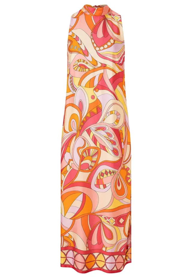 Ana Alcazar Patane abito midi raso rosa cerimonia