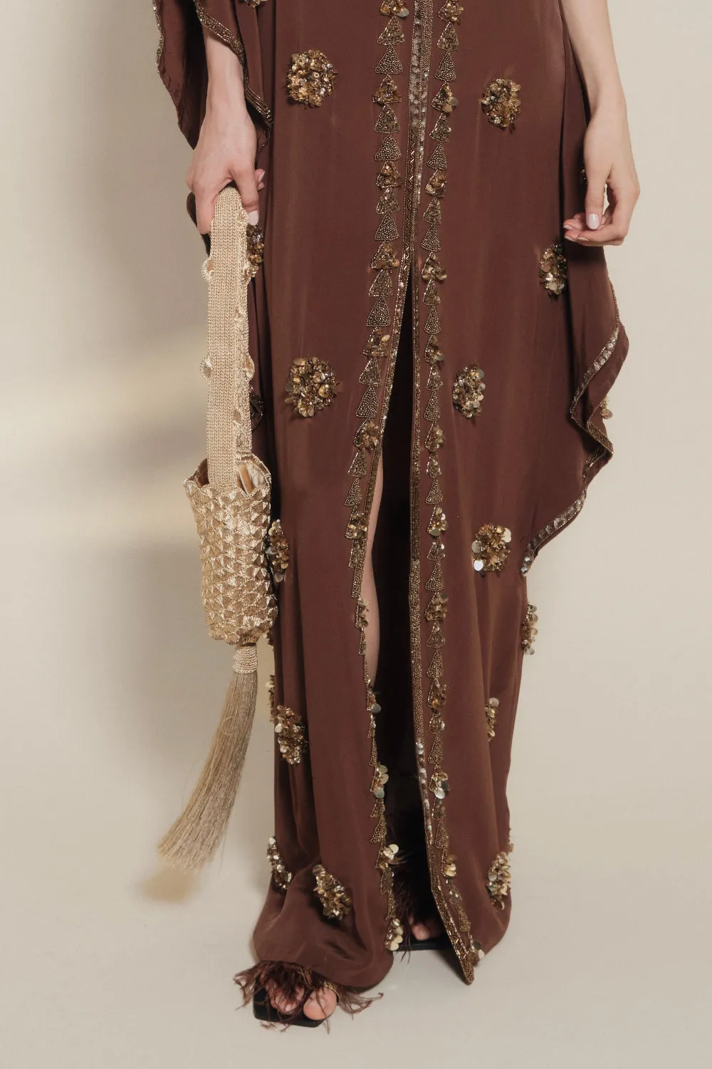 Johanna Ortiz Fate's Bouquet mochila Verdi borsa oro rame