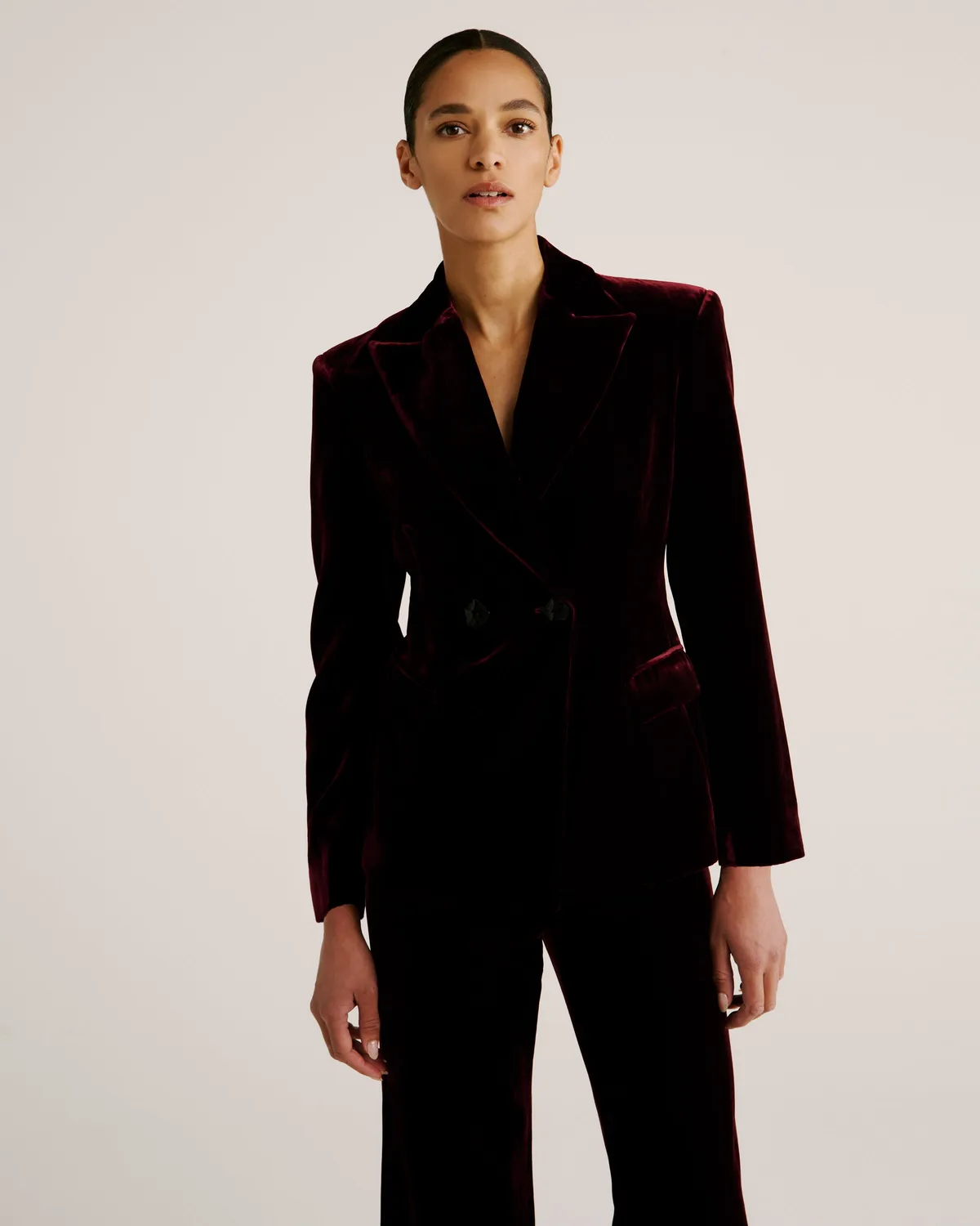 Violante Nessi Burri blazer bordeaux velluto seta IT 42