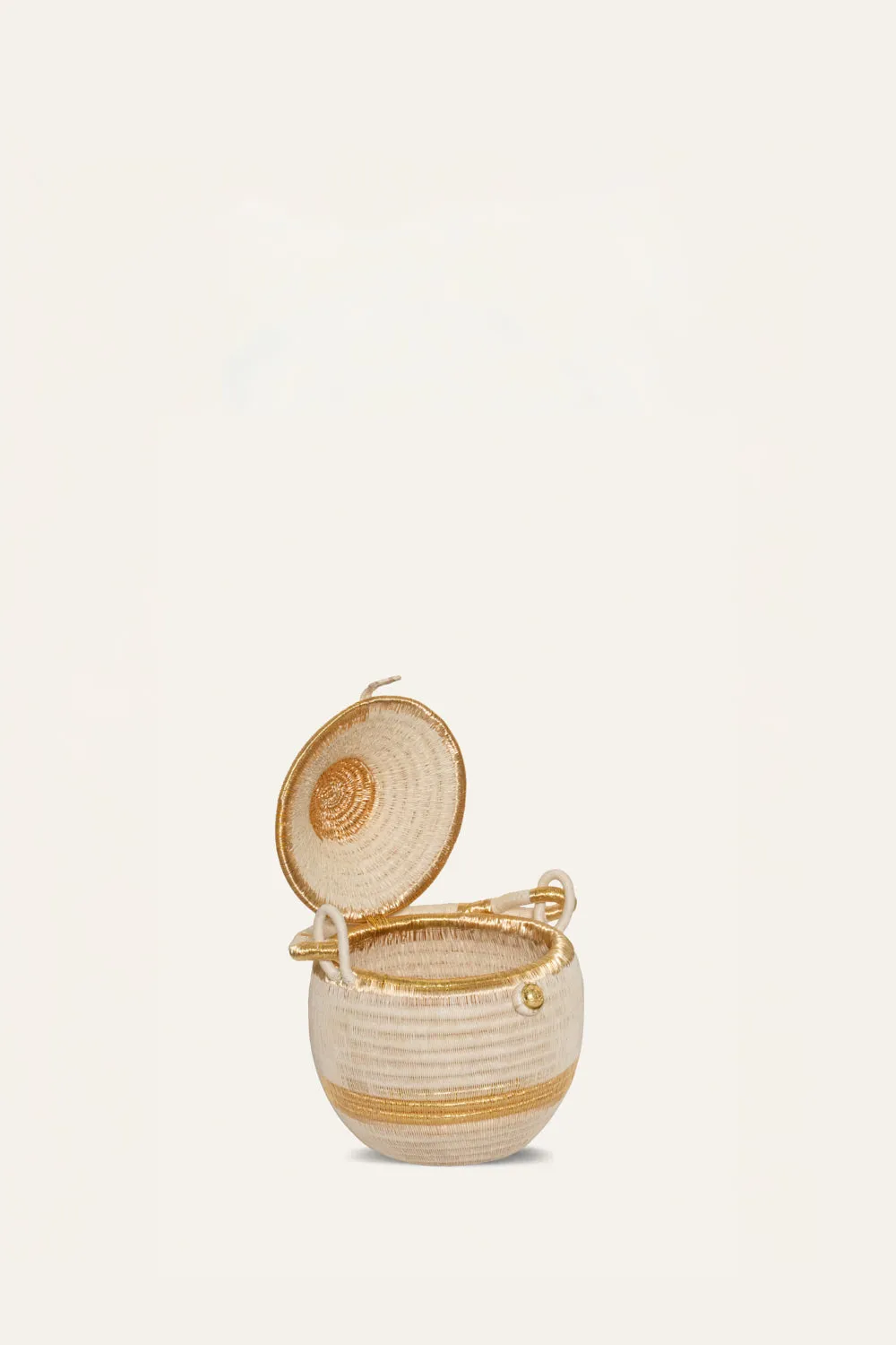 Johanna Ortiz Rooted Grace borsa secchiello ecru paglia