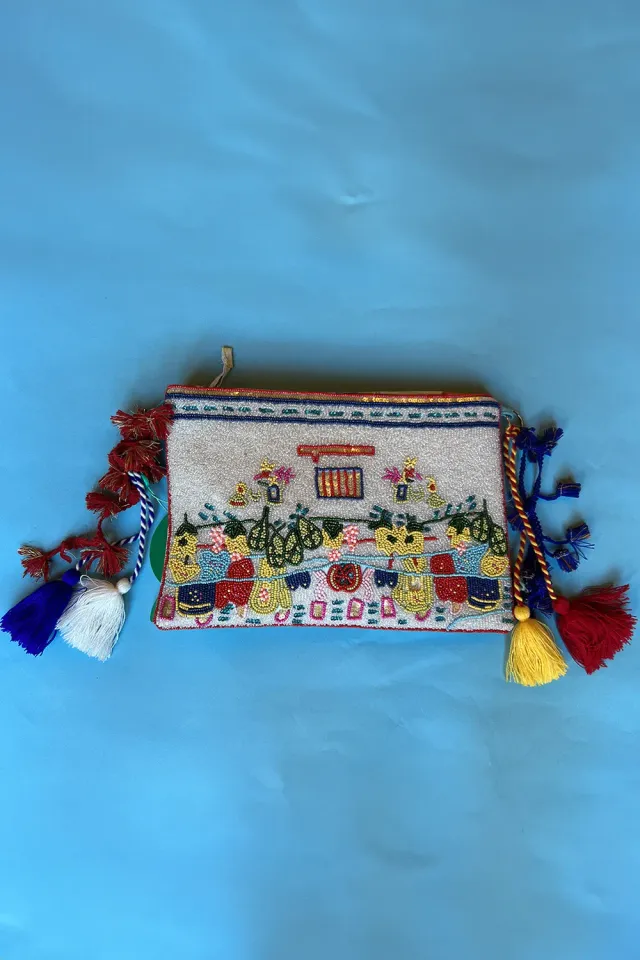 Antica Sartoria DV703 pochette turchese cotone da sera