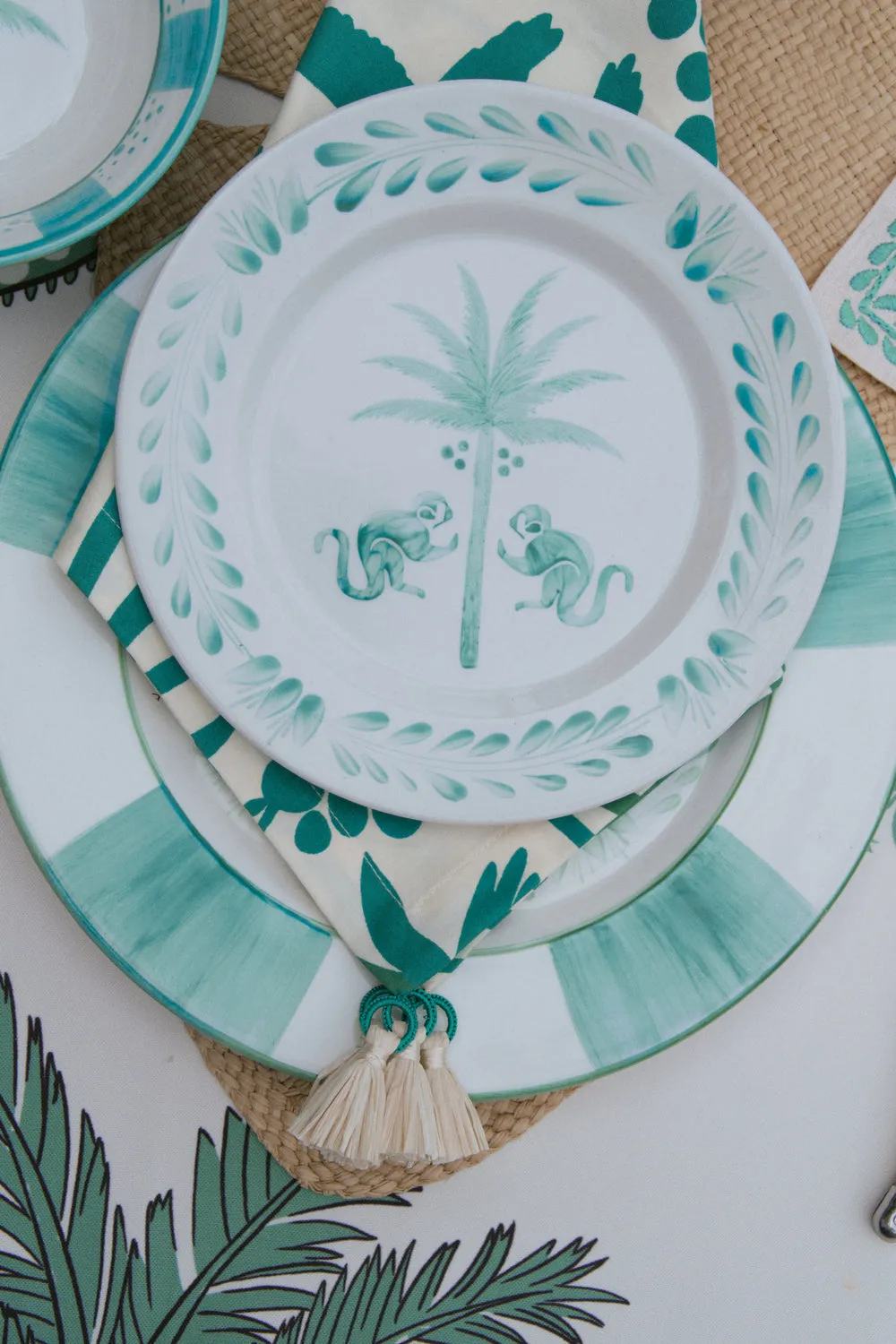 Johanna Ortiz Saimiri piatti dessert ceramica set 2 aqua