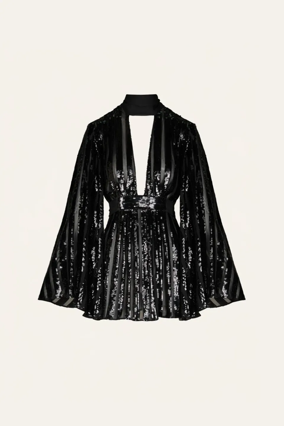 Johanna Ortiz Sentimiento abito mini paillettes nero