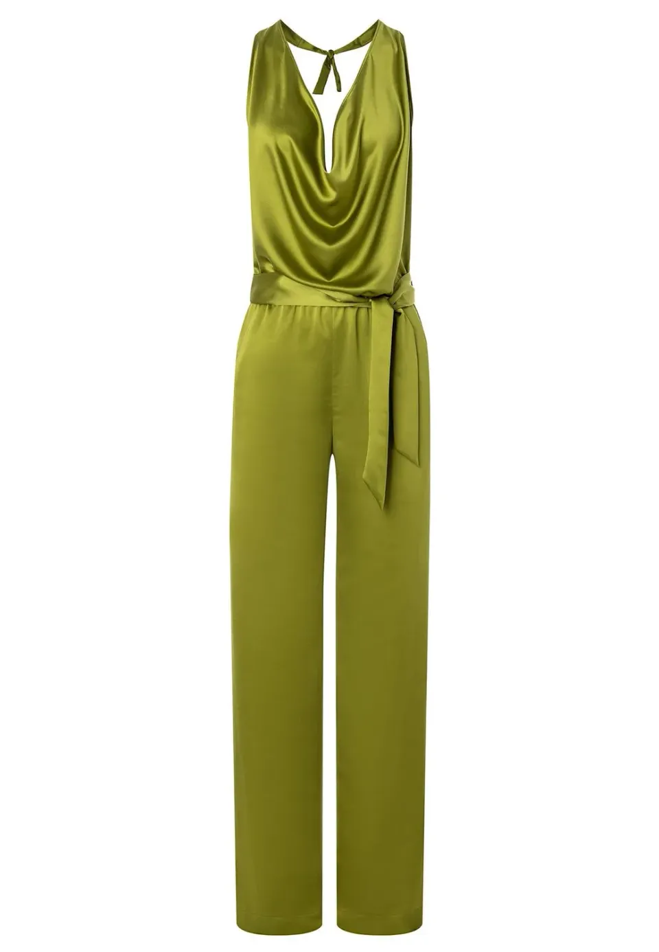 Ana Alcazar Paholy tuta verde raso scollo halter