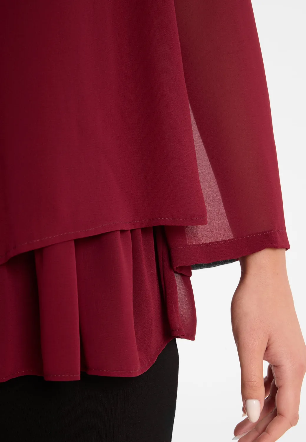 Ana Alcazar Cosmi top chiffon bordeaux ampio sera