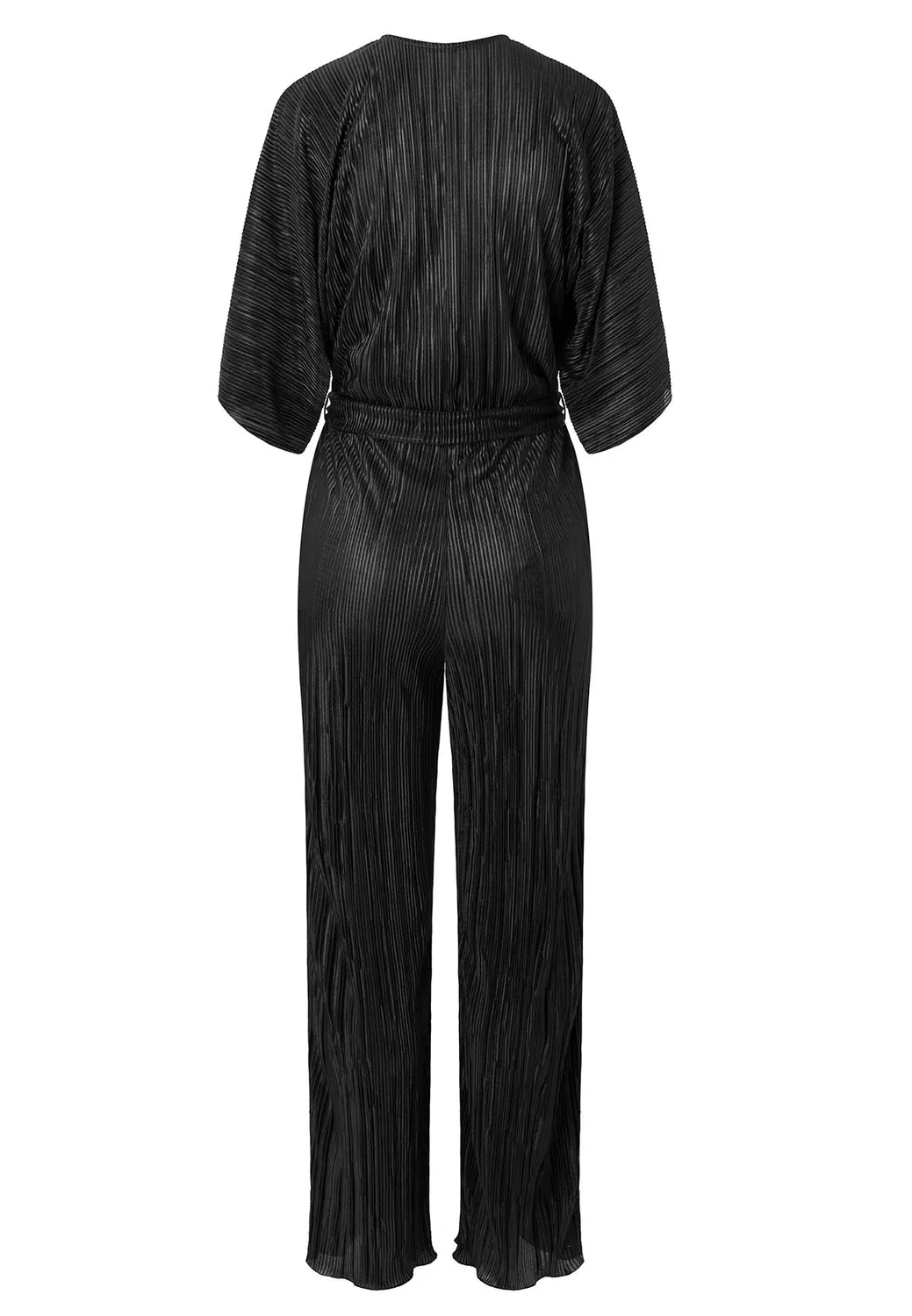 Ana Alcazar Tebora tuta jumpsuit nera pieghettata