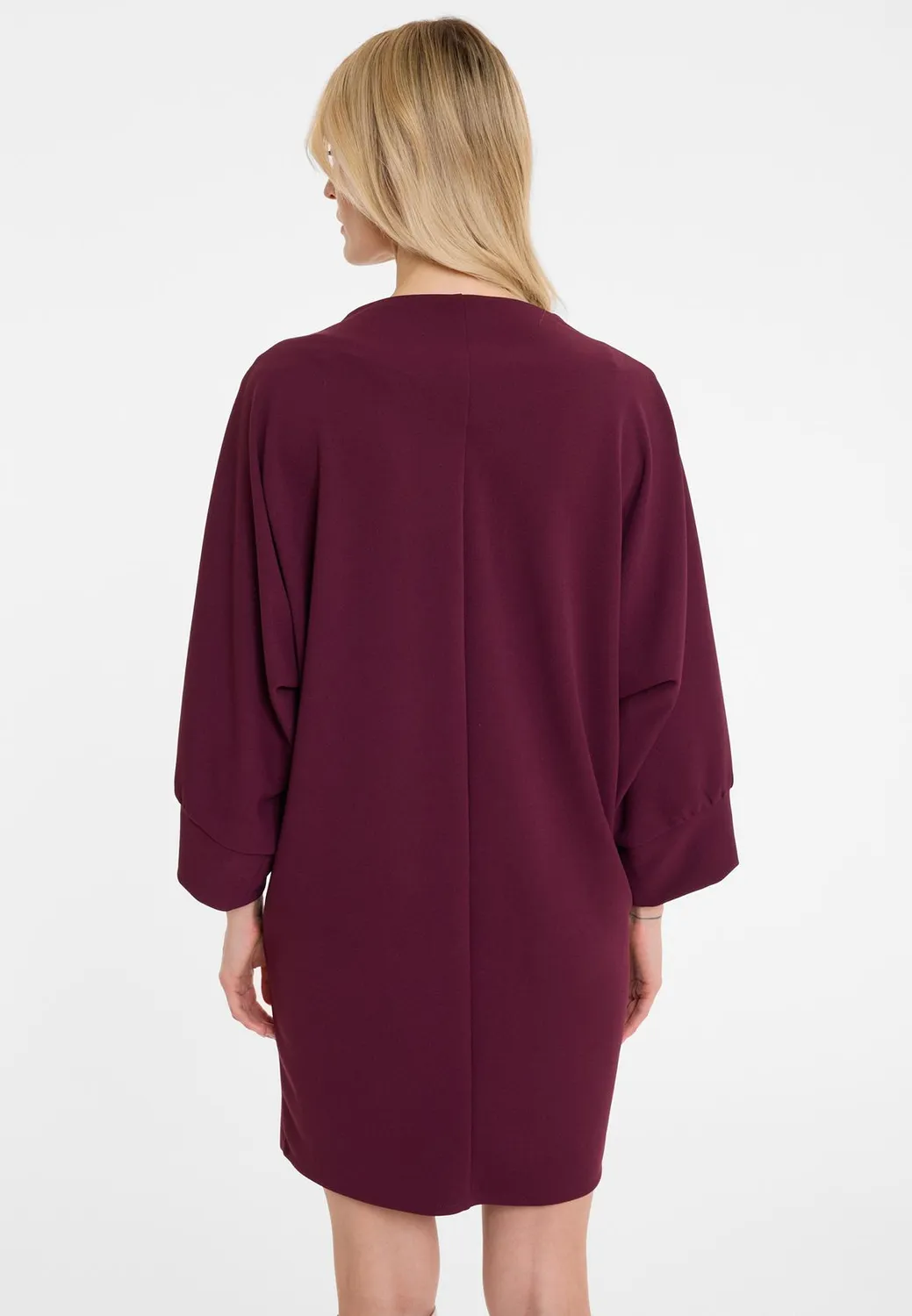 Ana Alcazar Adwoni abito oversize bordeaux tasche oro