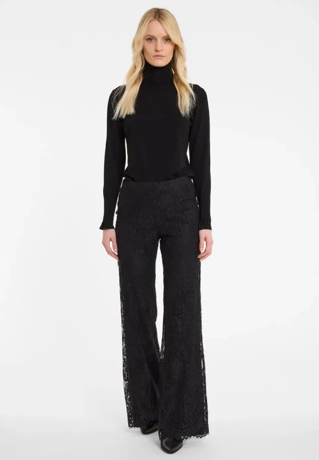 Ana Alcazar Abisea pantaloni in pizzo neri svasati