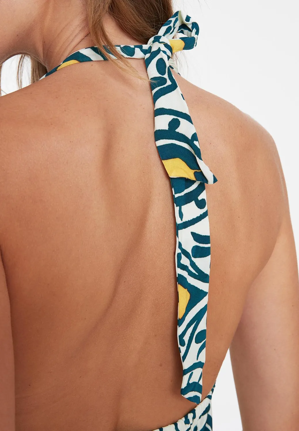 Ana Alcazar Winora Tuta Jersey Stampa Palma Halter