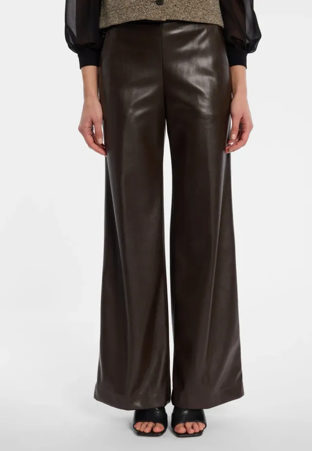 Ana Alcazar Enoras pantaloni palazzo ecopelle