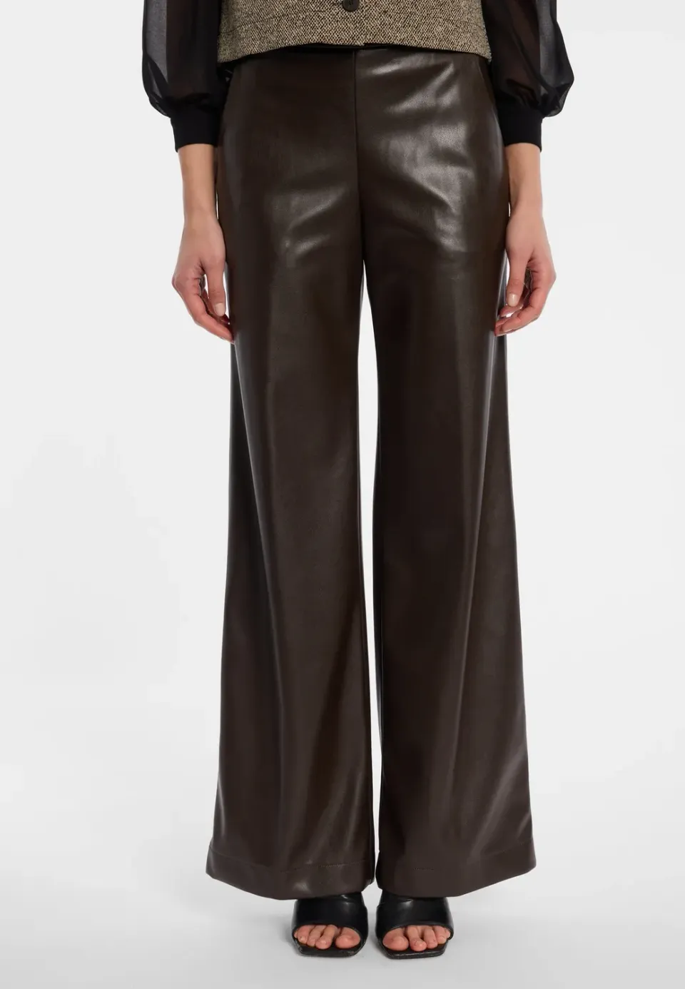 Ana Alcazar Enoras pantaloni palazzo ecopelle