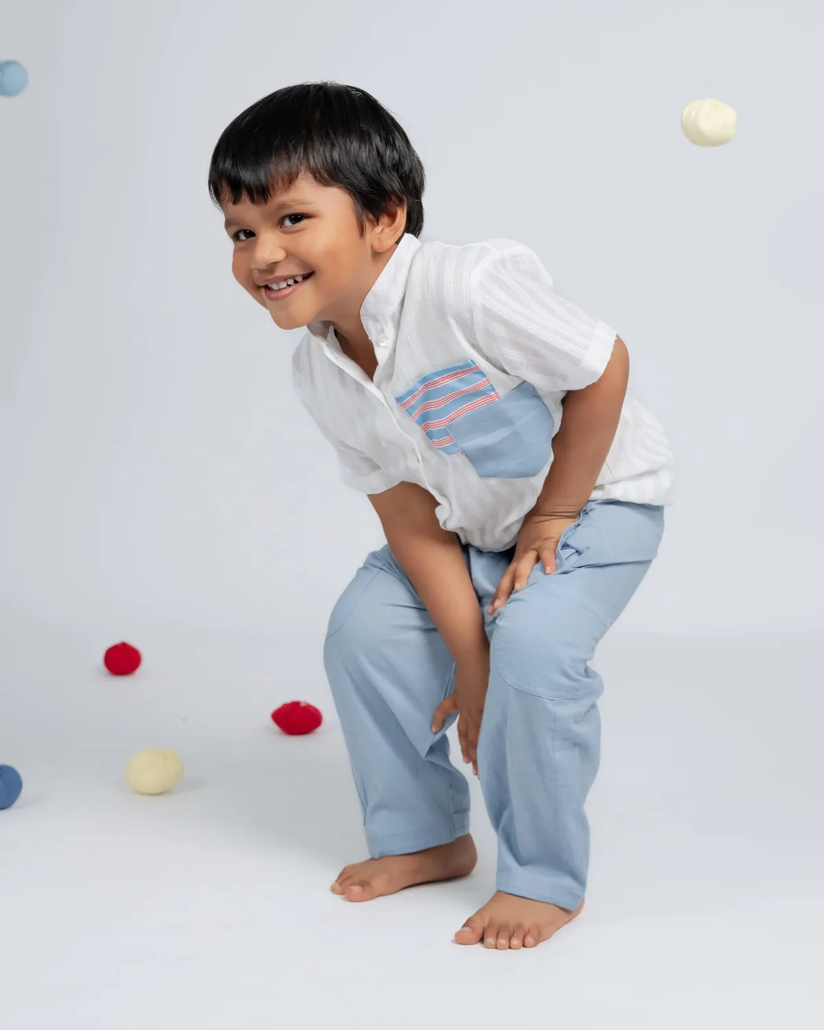 Our Dve Tiny Trend pantalone bimbo blu cotone