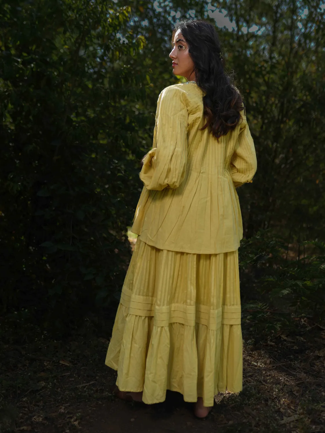 Our Dve Serphina Set abito giacca giallo cotone